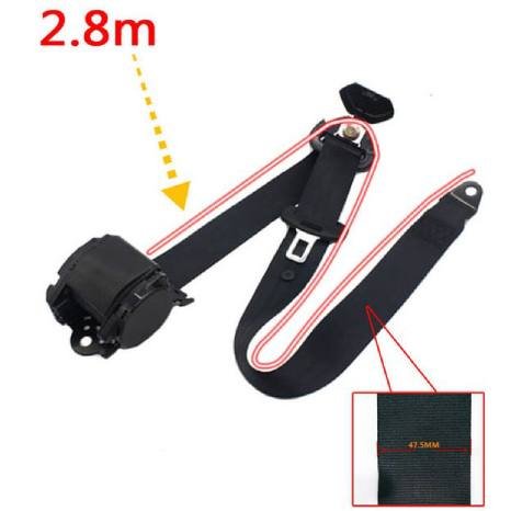 Rear seat belt 2PC black - Image 5