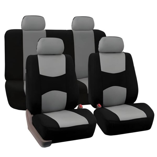 Black and gray fabric seat covers 9PCS