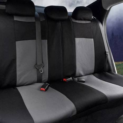 Black and gray fabric seat covers 9PCS - Image 6
