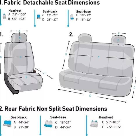 Red and black fabric seat cover 9PCS - Image 10